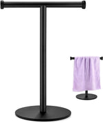 KEWANNO matte black hand towel holder front view