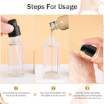 Bosmiow refillable glass container with pump mechanism engaged