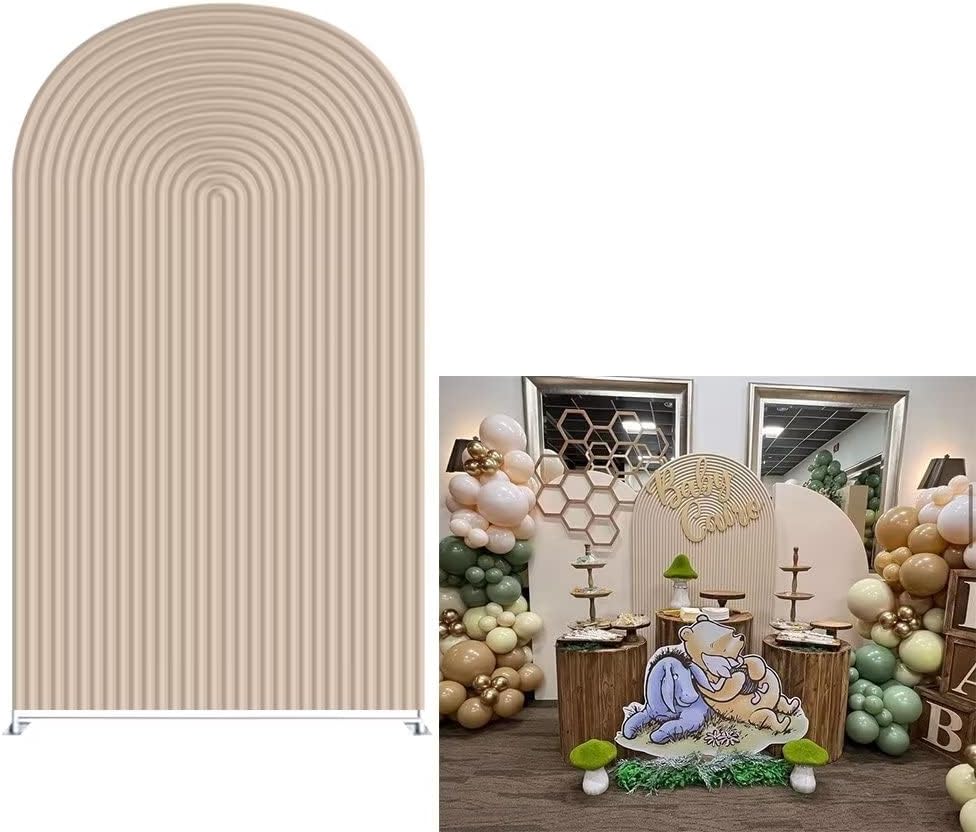 Brown Ripples Arched Frame Fabric Cover for Birthday Partied Double-Sided Stretchy Chiara Backdrops Arched Wall Stands Covers Arch Backdrop Cover 4x7ft - Image 13