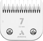 Andis skip tooth grooming blade detailed view of the 65 Rockwell hardness steel edge