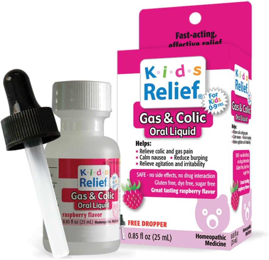Kids Relief Gas and Colic natural oral liquid front view 25 milliliter bottle