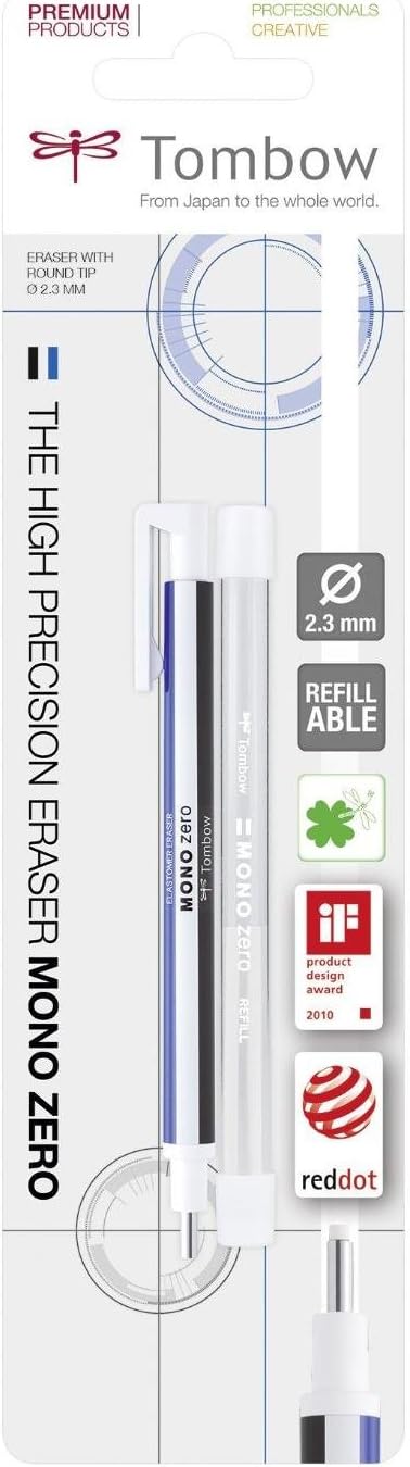 Tombow precision eraser front view with pen style holder