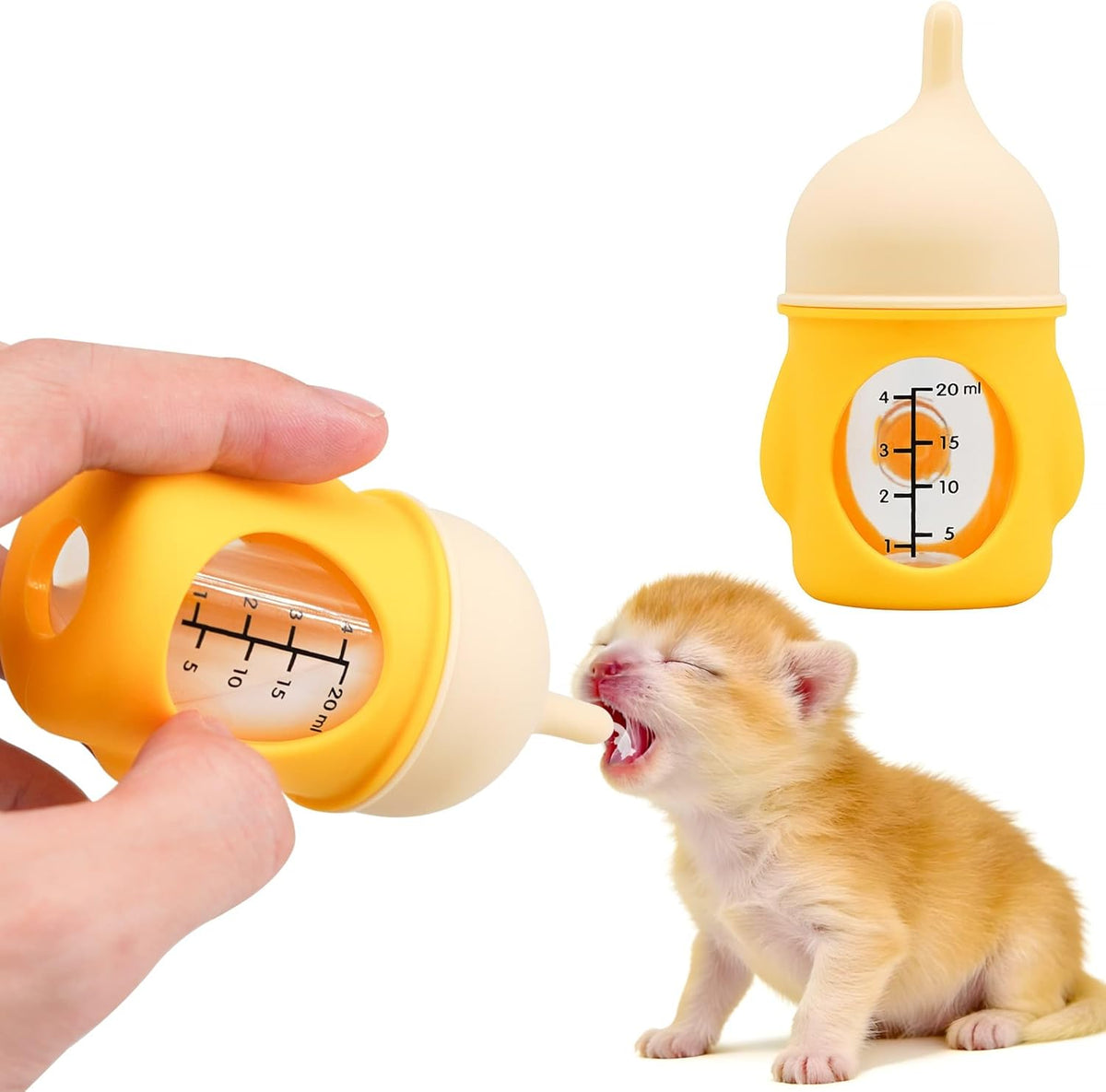 Puppy Bottles for NursingKitten Bottles for NursingPet Feeding Bottle(Yellow- 20ml) - Image 1