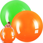 Jenaai 30 inch giant inflatable bouncy balls orange and green set front view