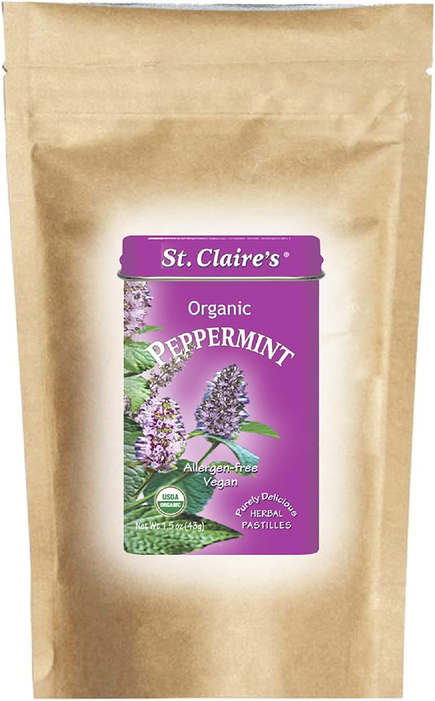 St. Claire's Organic Herbal Pastilles, (Ginger, 1.5 Ounce Tin, Bundle of 3) | Gluten-Free, Vegan, GMO-Free, Plant-based, Allergen-Free | Made in our Allergen-Free facility - Image 12