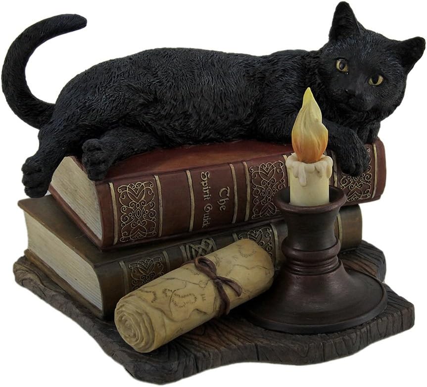 Veronese Design The Witching Hour Black Cat Sculpture front view