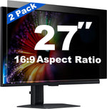 DEJIMAX 27 inch curved computer privacy screen front view on widescreen desktop monitor