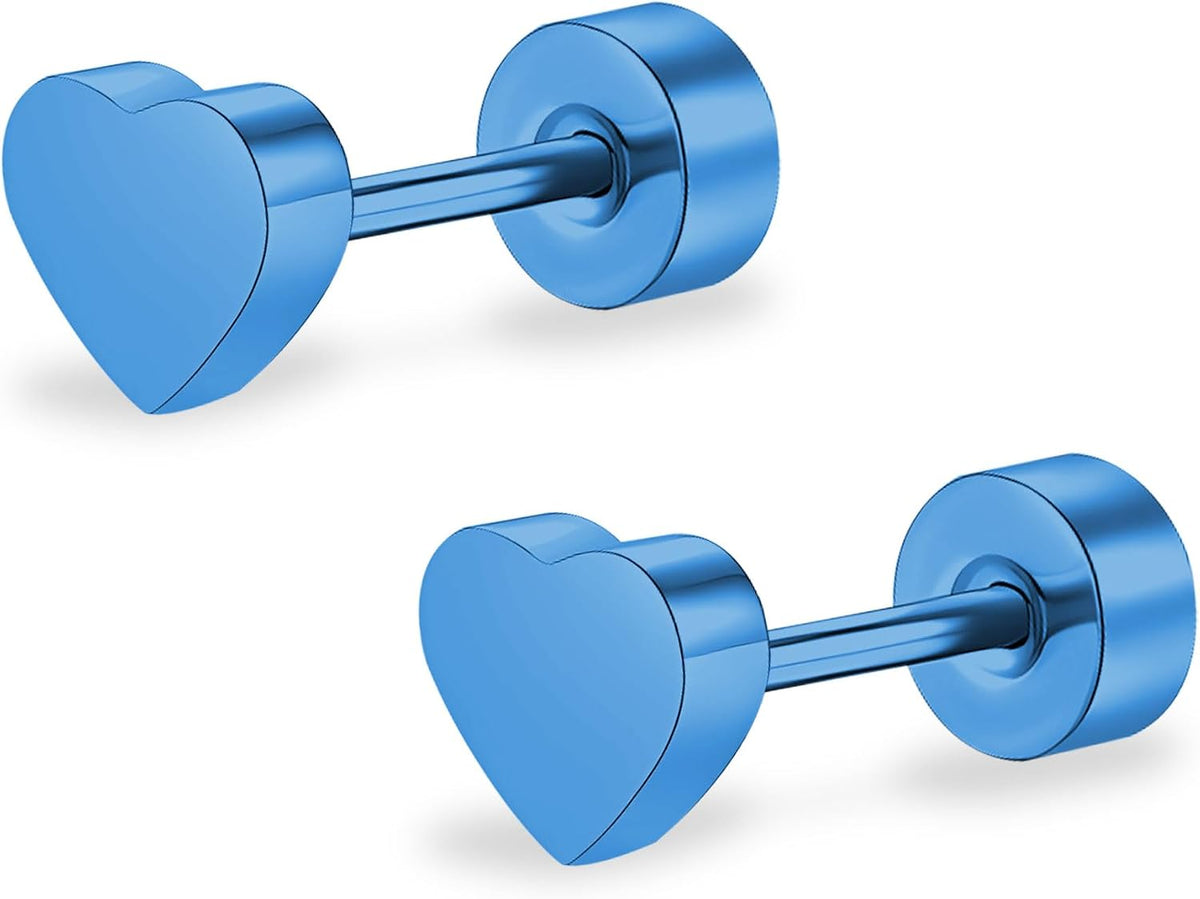 ZDE 5mm flat stud earrings color collection