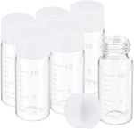 PATIKIL 6pcs 15ml Small Clear Glass Vials with Black Screw Cap, Borosilicate Glass Graduated Sample Bottles for Solid Liquid Powder Storage - Image 14
