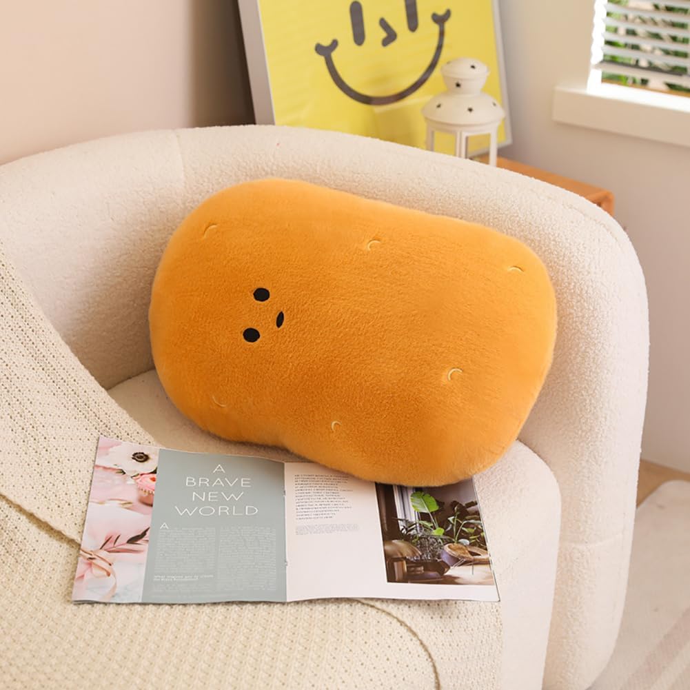 Wgxzyq potato plush toy side profile showing soft brown fabric