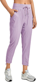 CRZ YOGA Ease Line Casual 7/8 Pants 25" | Lightweight, Workout, Ruched Design, Hem Drawcords, Pockets, for Women - Image 12