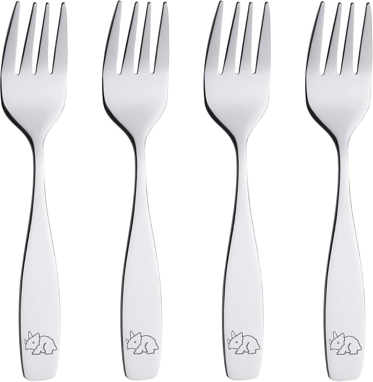 Annova toddler fork and spoon showing ergonomic handle shape for small hands
