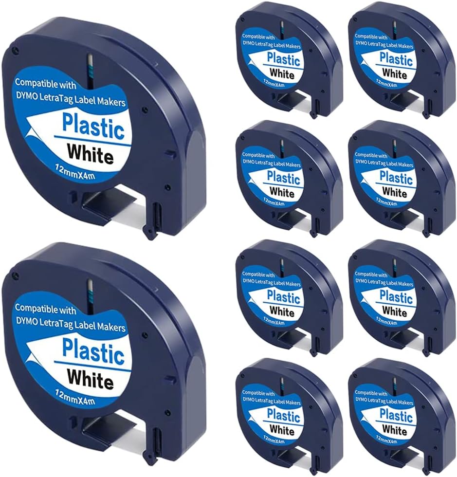 5-Pack Compatible with Dymo Letratag Refills 91200 91330 10697 S0721510 Label Maker Tape White Paper 12mm x 4m 1/2" x 13', Work with Dymo Letra Tag LT-100H LT-100T Plus 200B QX50 XR XM 2000 - Image 10