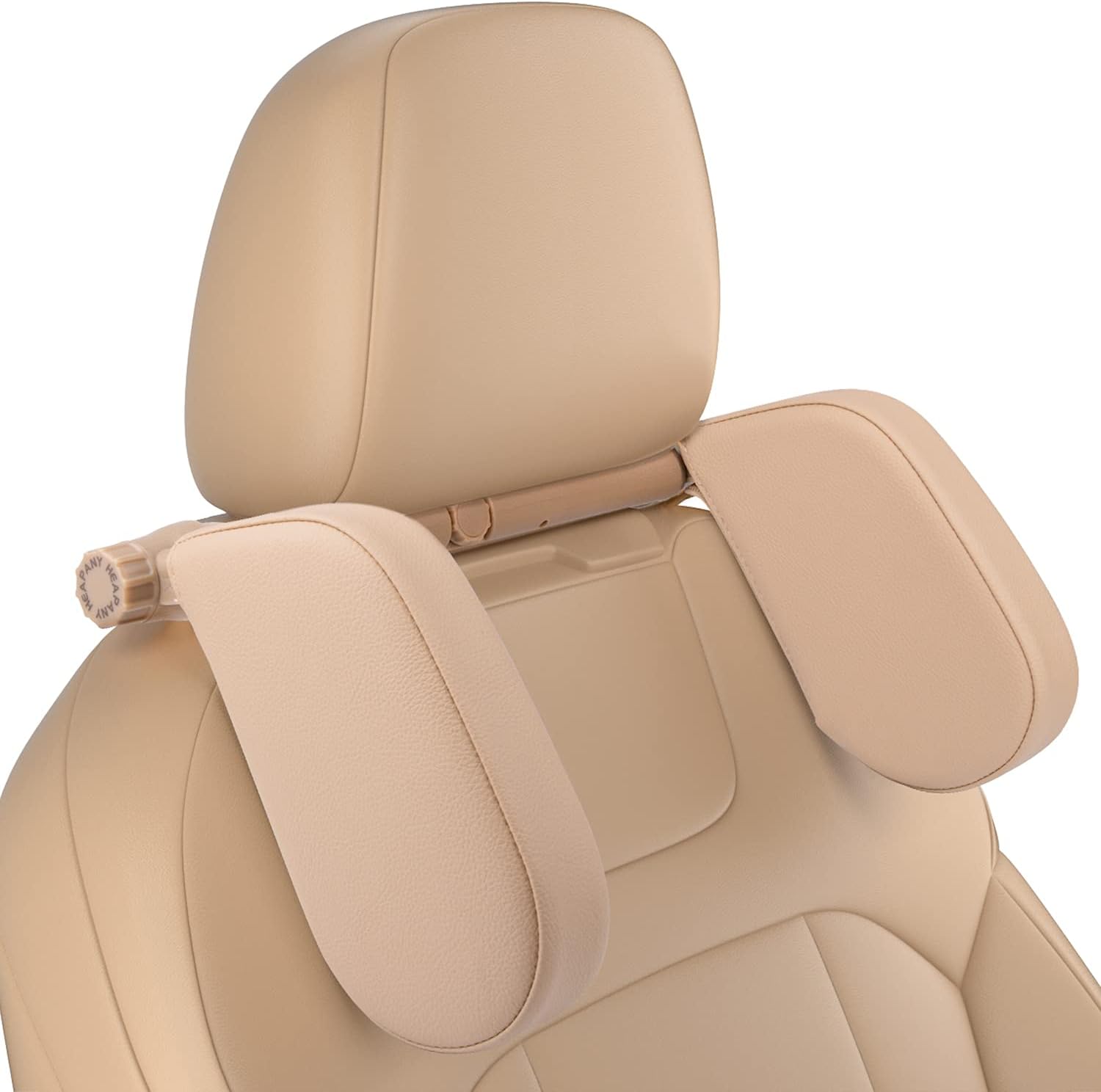 JZCreater Car Seat Headrest Pillow front view showing the adjustable black memory foam side cushions mounted on vehicle poles.