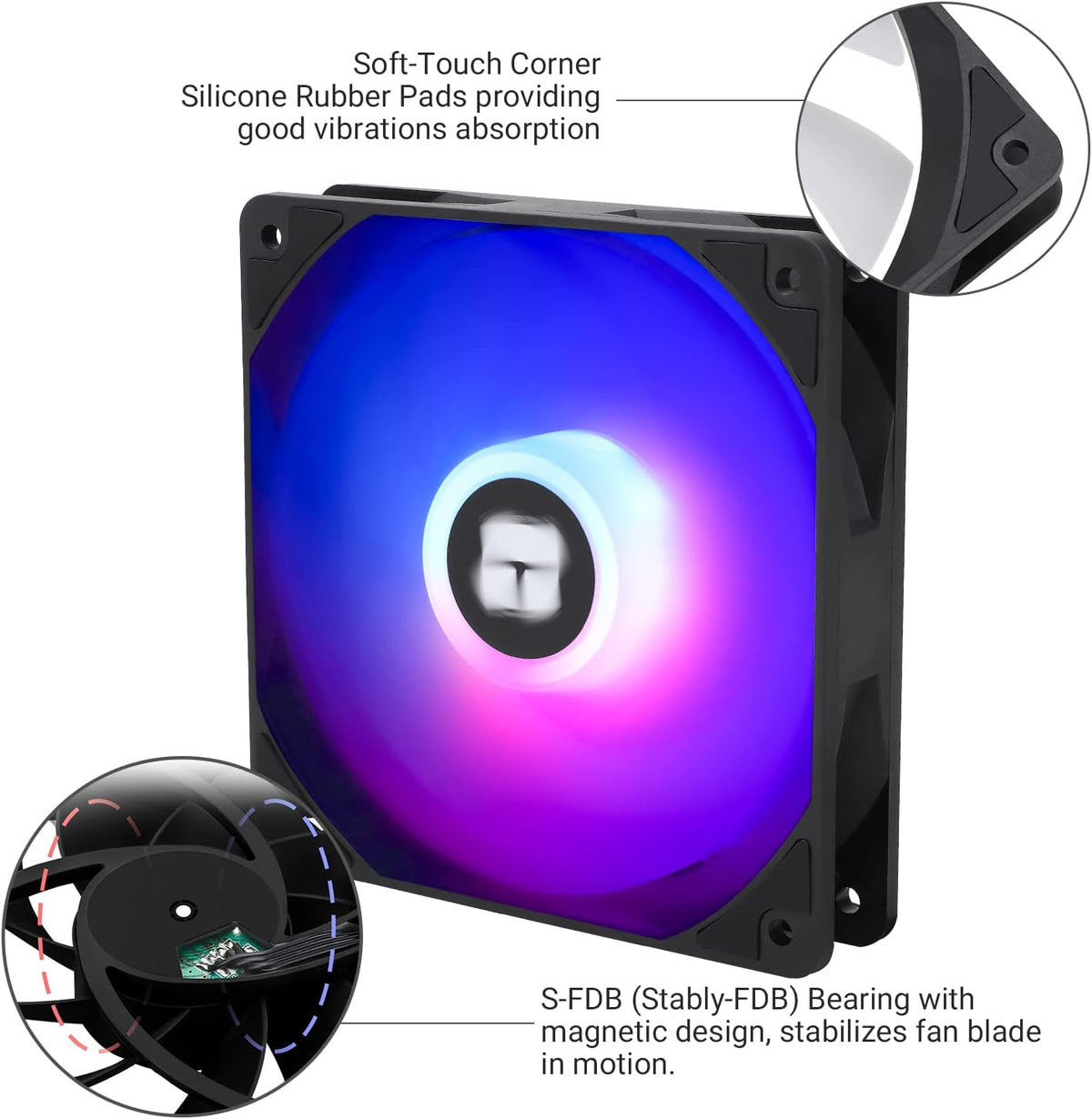 Thermalright 120mm computer case cooler fan blade design