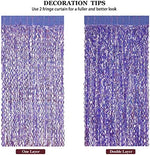 Adhesive backing demonstration on purple foil backdrop curtain panels