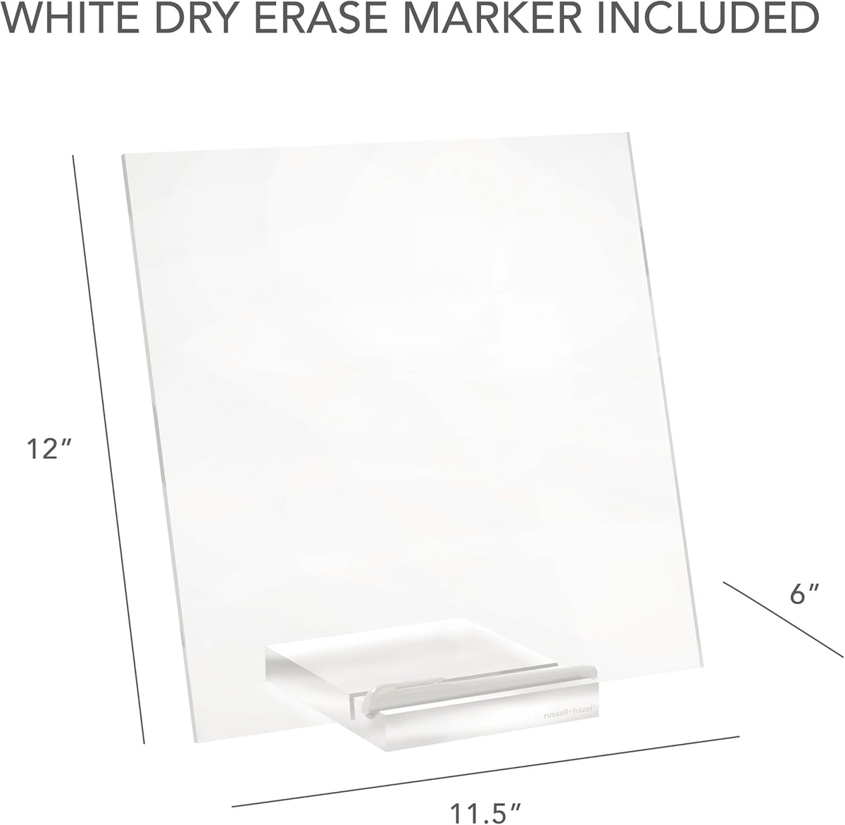 Russell+Hazel Acrylic Dry Erase Board with Stand, Clear | Keeps notes & reminders front and center on your desk. A clear acrylic dry erase board with a sturdy matching stand. - Image 10