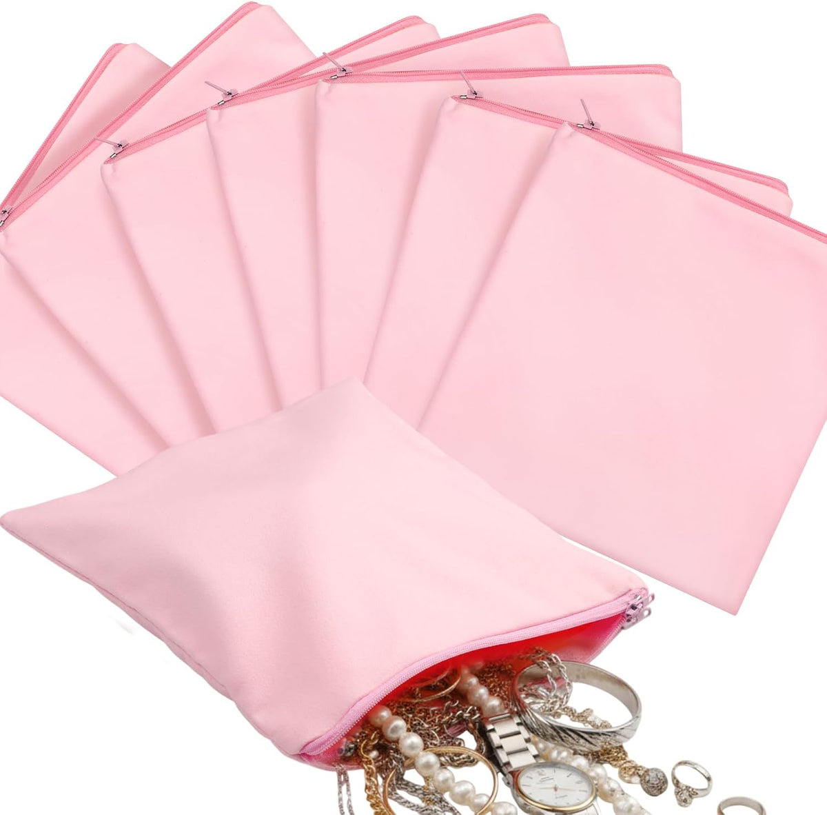 Sanwuta 8 Pcs Zippered Silver Storage Bags Anti Tarnish Silver Pouches Keeper Jewelry Storage Protector Bags(7.9 x 7.9 Inch,Black) - Image 11