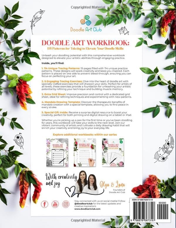 Doodle Art Practice Workbook: 114 Patterns for Tracing to Elevate Your Doodle Skills - Image 3