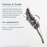 Heritage Store soothing lavender mist back label details