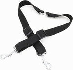 STGOOD heavy duty twin walker trainer leash showcasing the adjustable buckles and secure nickel plated hooks.