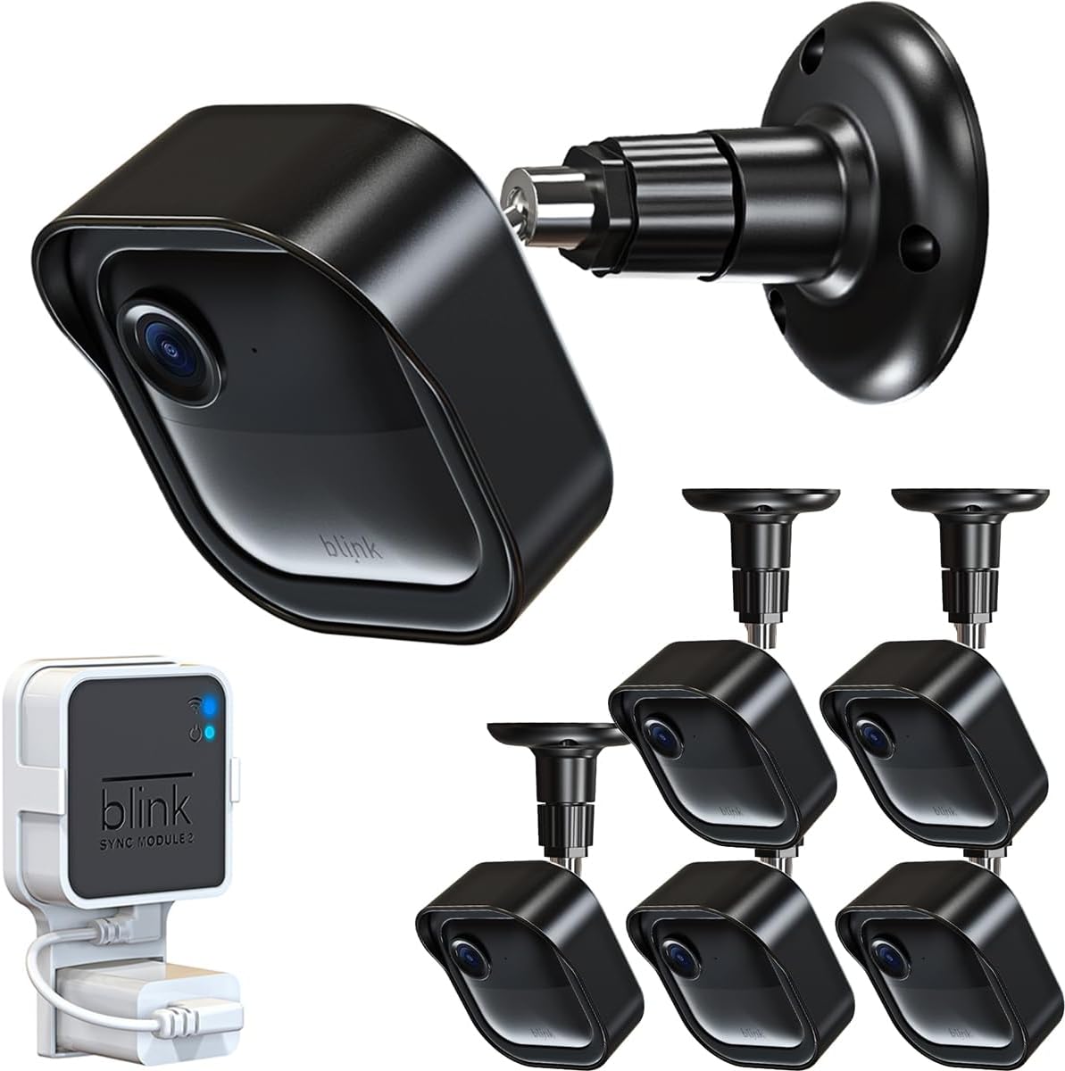 Gresur Blink Outdoor camera wall mount 5 pack front view showing weatherproof protective housing