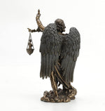 Rear view showcasing the intricate wing design and texture of the statue.