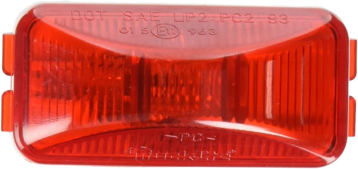 Truck-Lite 15200R red rectangular marker clearance lamp front view showing the sealed polycarbonate lens housing.