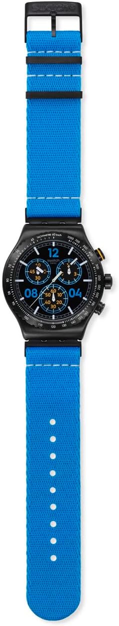 Swatch casual stripe watch green dial closeup angle
