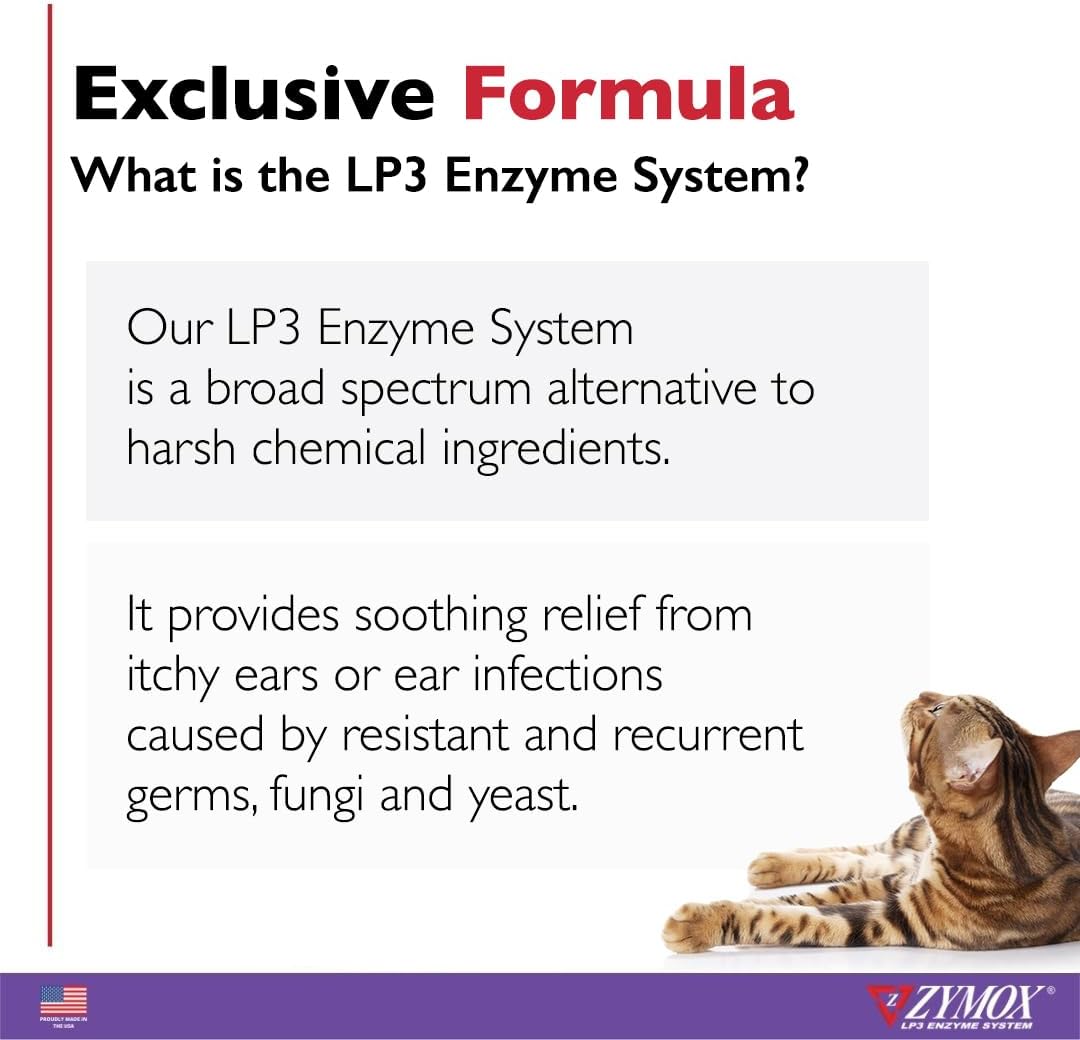 Zymox dog and cat ear wipes bottle back label details
