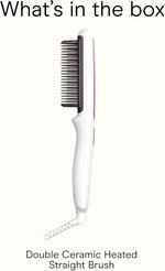 Conair double ceramic hair straightener brush in use styling hair