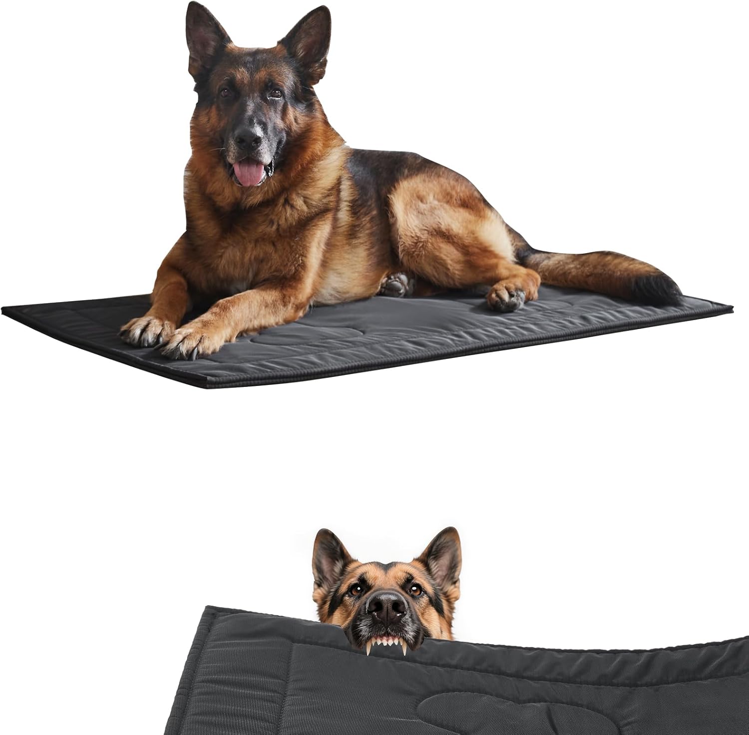 WooPetty Chew Proof Dog Crate Pad durable kennel mat front view