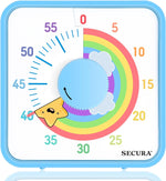 Secura 60-Minute Visual Timer, 7.5 Inch Magnetic Rainbow Countdown Timer for Classroom or Kitchen, Durable Mechanical Timer Clock with Magnetic Backing (Blue & Sun) - Image 13