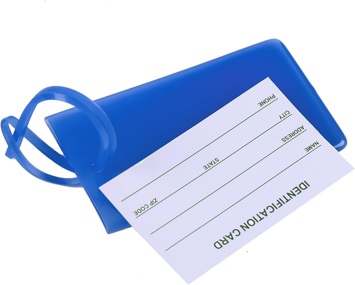 AI-DEE baggage ID labels with integrated loop strap attachment