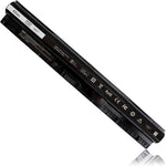 Dell M5Y1K laptop battery front view showing the sleek black exterior casing.