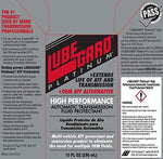 Close up of Lubegard Platinum label details for transmission care