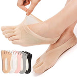 Qauxbul five finger compression socks folded layout showing all 5 pairs