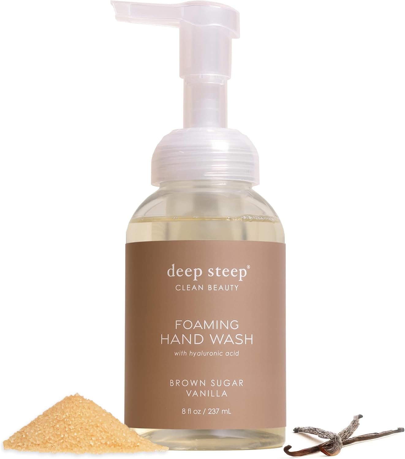 Deep Steep Foaming Hand Wash Brown Sugar Vanilla front view bottle