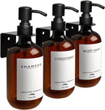 Supforce shampoo dispenser front view in amber color with 3 chambers
