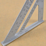 Xiaokeis 7-inch speed square side profile highlighting aluminum construction