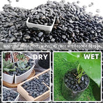 Decorative garden landscaping using polished river pebbles