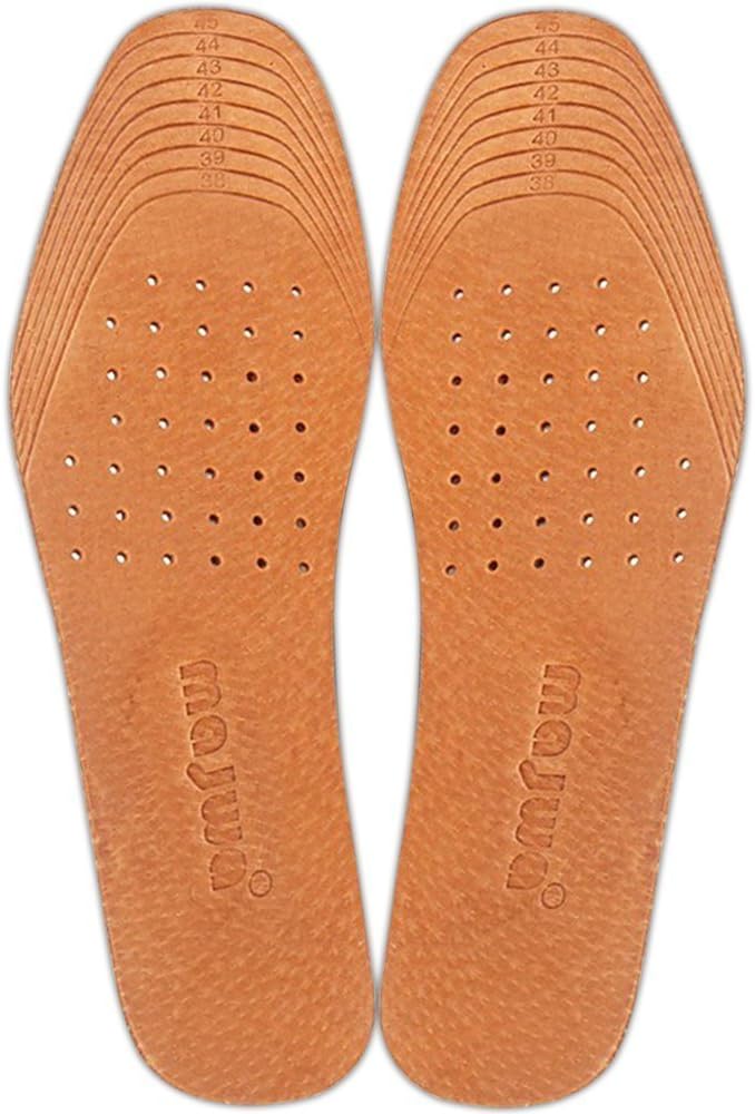 Absorbent Ultra Thin Pigskin Leather Insoles for Stinky Feet-Foot and Shoe Odor Inserts for Shoes-Cinnamon Inserts and Flats for Sweaty Feet and Hyperhidrosis (4 Pair (Pack of 1)) - Image 5