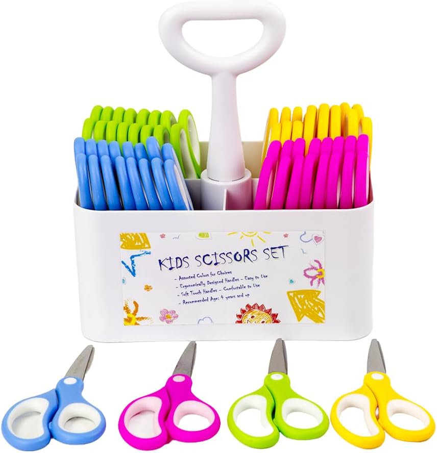 Galadim kids scissors set 36 count with storage caddy front view