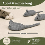 Earthtone Solutions artisanal eco friendly felt mouse pet toys close up
