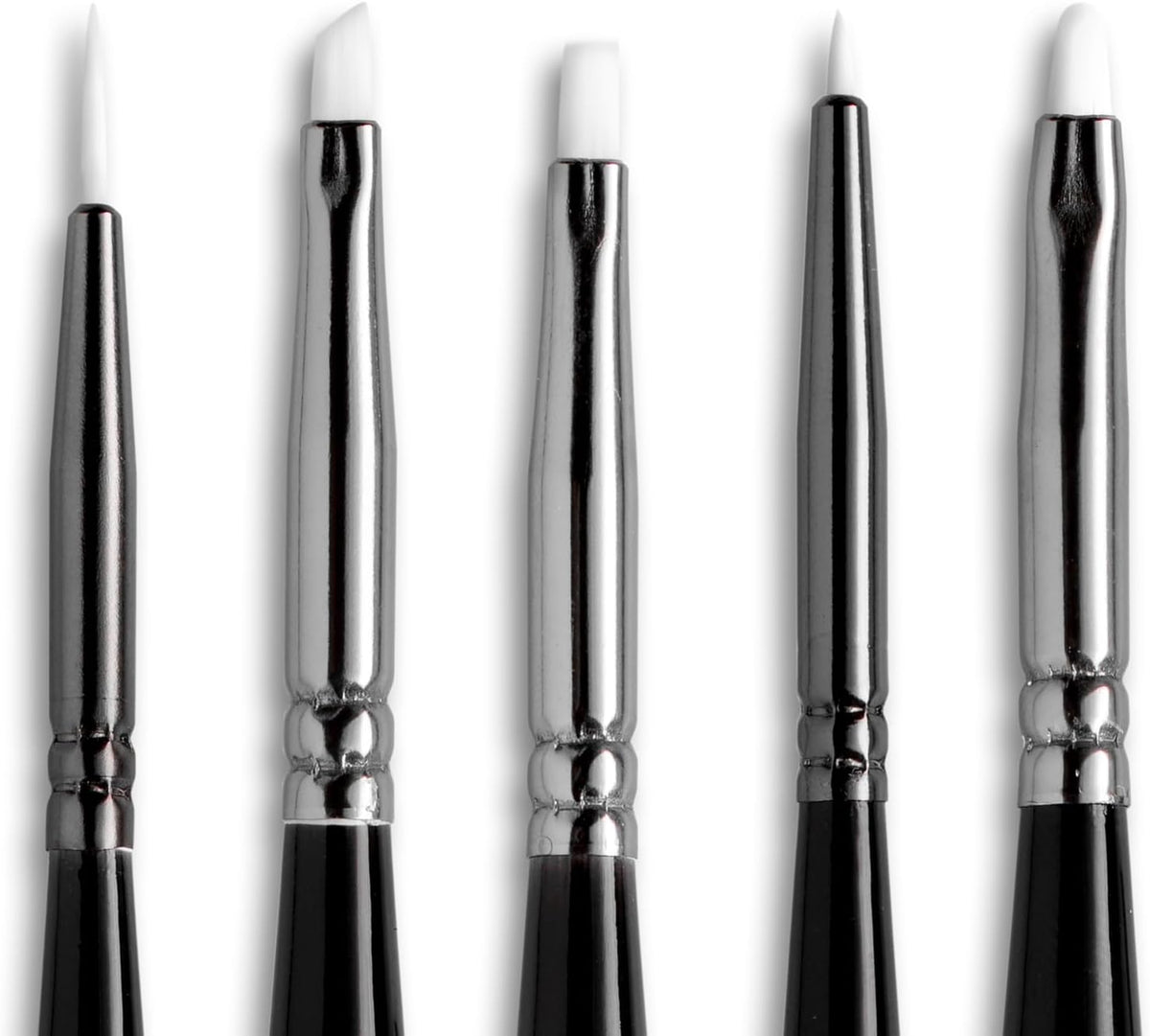 Angelus 5 piece brush set ergonomic handles display