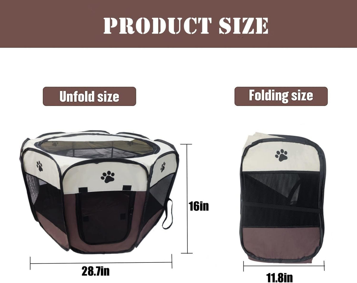 Gommle brown pet tent showcasing waterproof bottom and zipper top