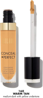 Milani liquid concealer packaging showing warm tan shade