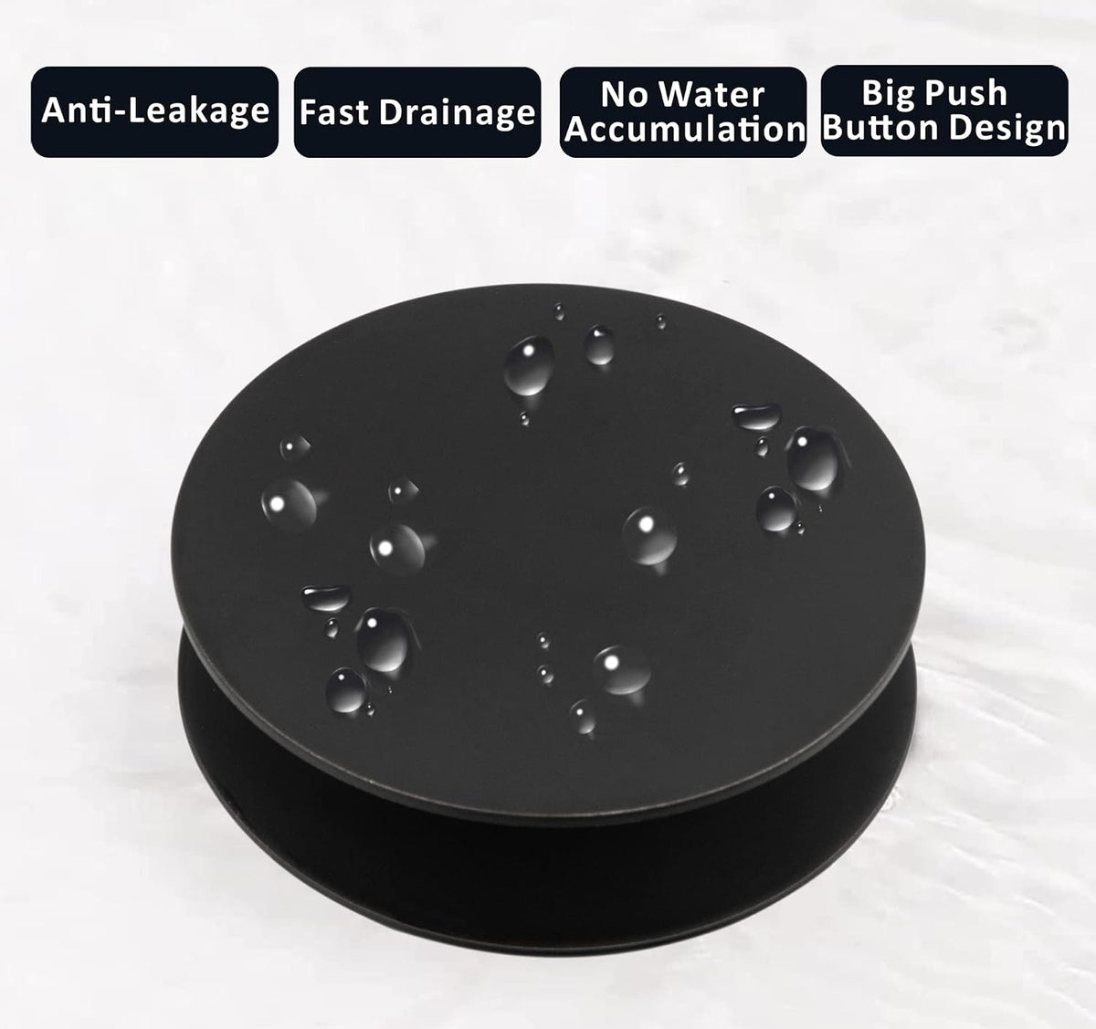 Dimensional view showing compatibility with standard sink drains