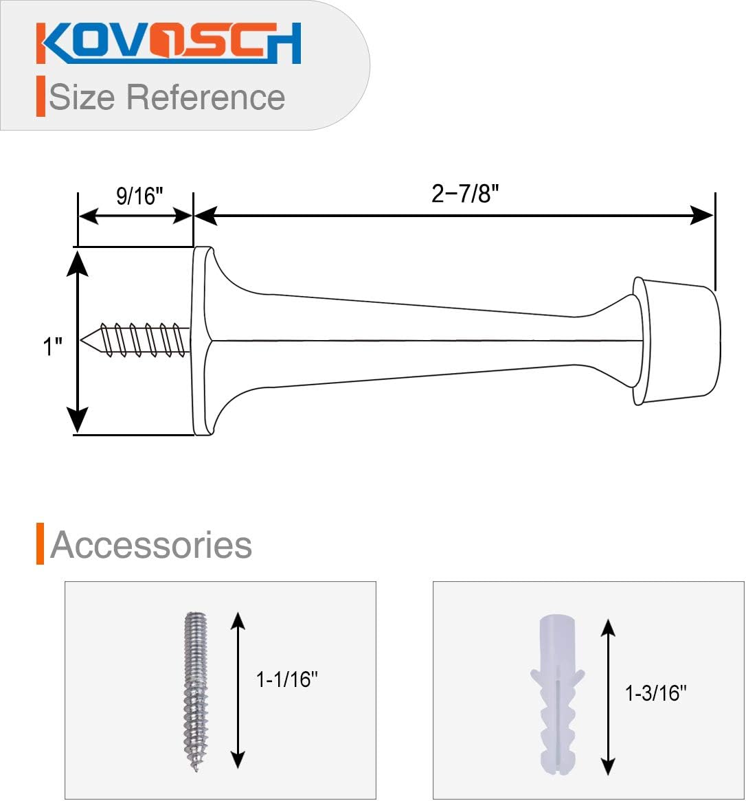 Kovosch heavy duty door stop hardware pack contents