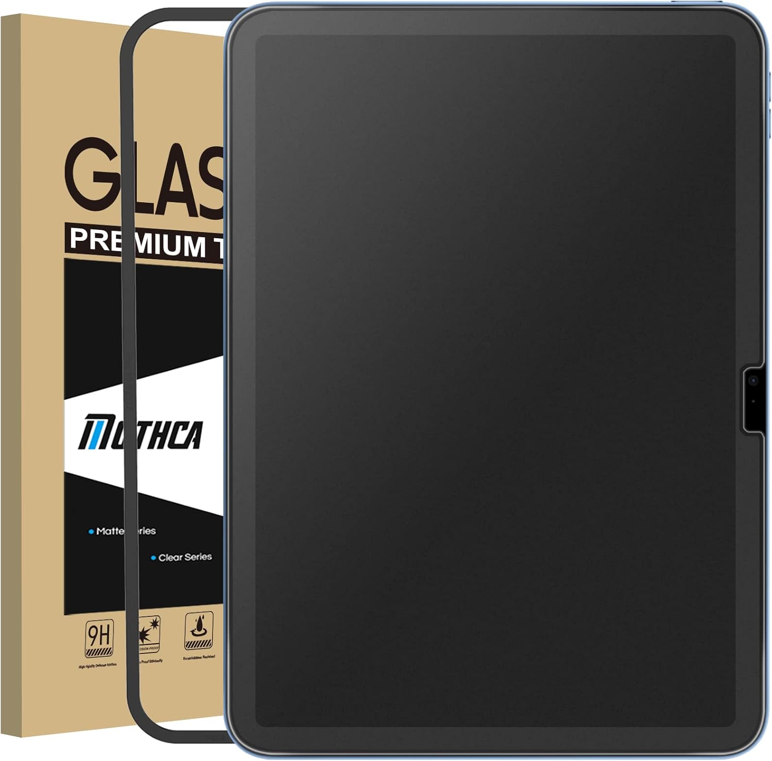 Mothca iPad 10th generation anti-glare screen protector front view